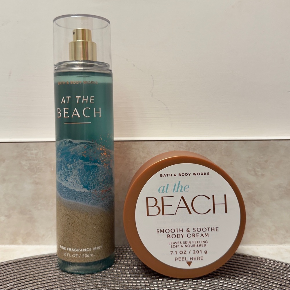 NEW Bath & Body Works At The Beach Mist and Smooth & Soothe Cream Set BBW